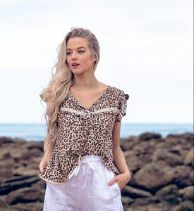 Wild leopard Tassel Top