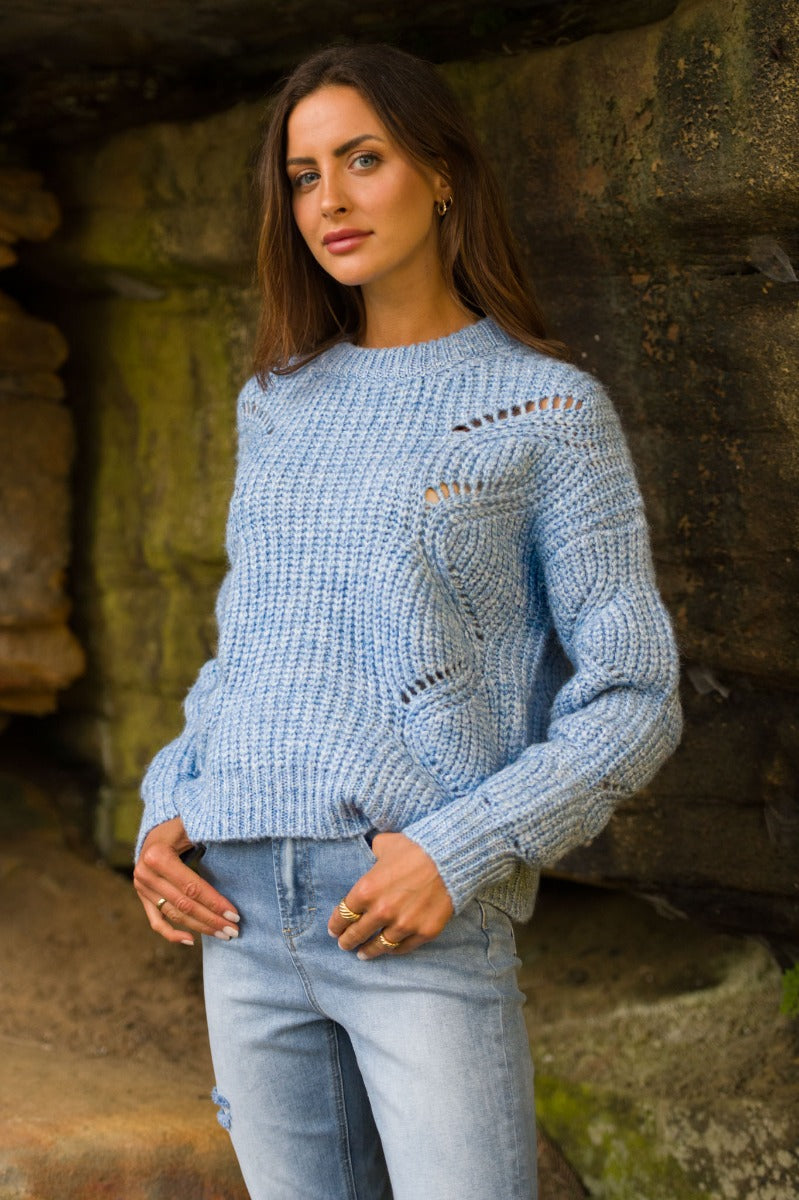Daze Knit Sweater - Blue