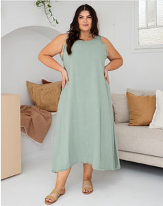 Freya Dress - Sage