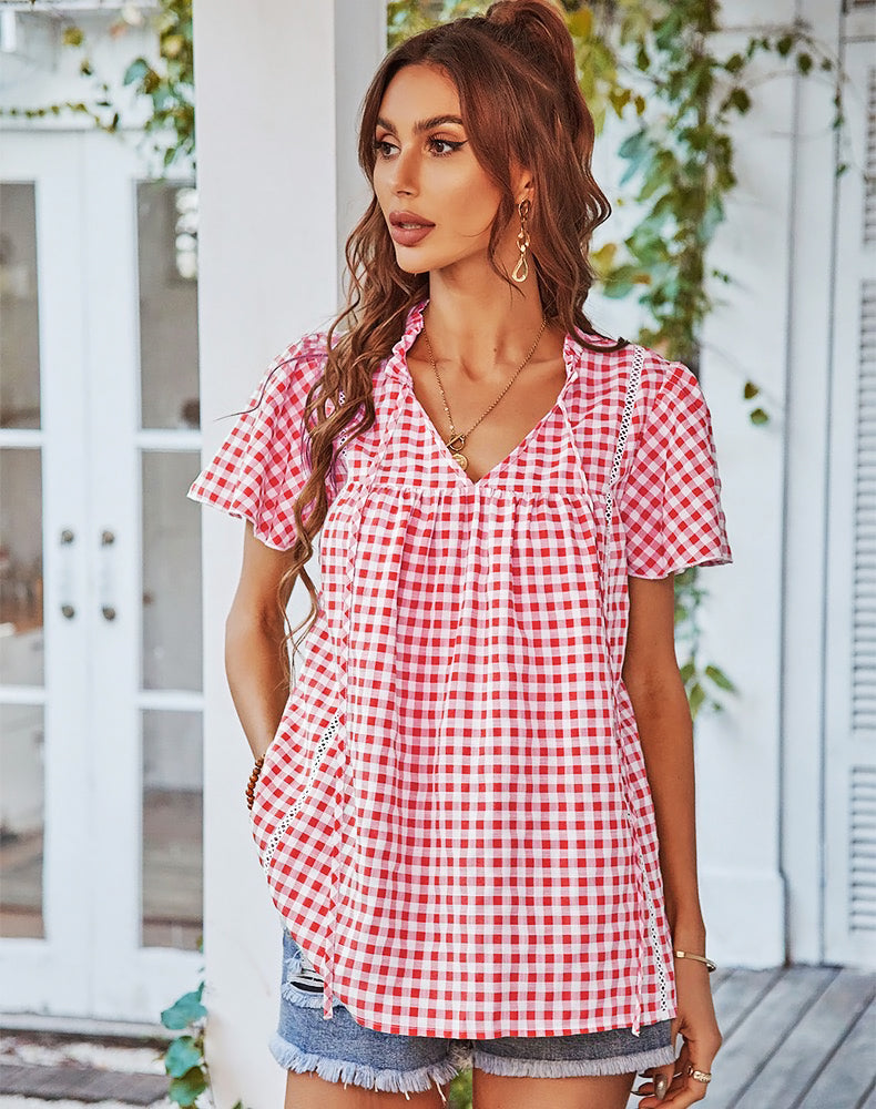 Blush Gingham Top