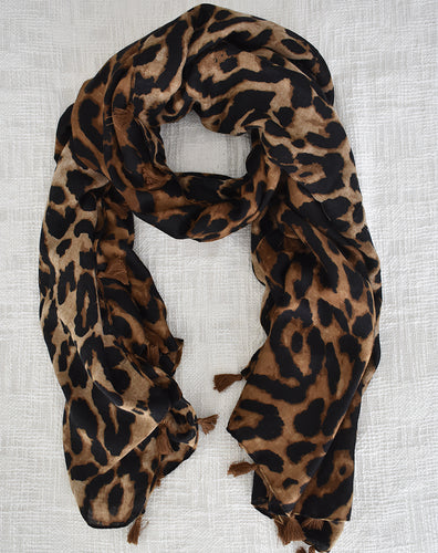 Coffee - Tassel Animal scarf